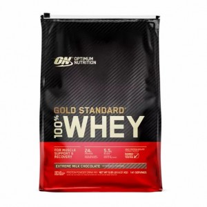 Optimum Nutrition GOLD STANDARD 100% WHEY™ Extreme Milk Chocolate 10 lb (141 Servings) Slovenija | BKH-709561