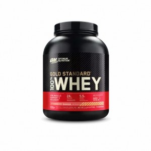 Optimum Nutrition GOLD STANDARD 100% WHEY™ Strawberry Banana 5 lb (75 Servings) Slovenija | MDP-627491