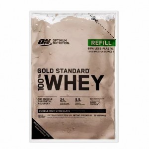 Optimum Nutrition GOLD STANDARD 100% WHEY™ Recyclable Refill Bag Double Rich Chocolate 2 lb (29 Servings) Slovenija | AGD-286019