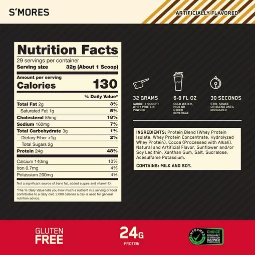 Optimum Nutrition GOLD STANDARD 100% WHEY™ *new* S'mores 2 lb (28 Servings) Slovenija | STW-894753