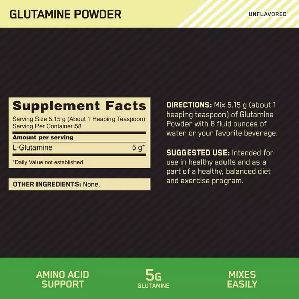 Optimum Nutrition Glutamine Powder 0.66 lb (58 Servings) Slovenija | IMG-281957