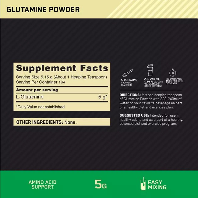 Optimum Nutrition Glutamine Powder Unflavoured 1kg Slovenija | USI-425601