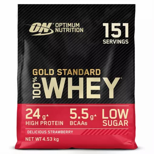 Optimum Nutrition Gold Standard 100% Whey Protein Powder Delicious Strawberry 4.53 kg (151 Servings) Slovenija | YIT-218695