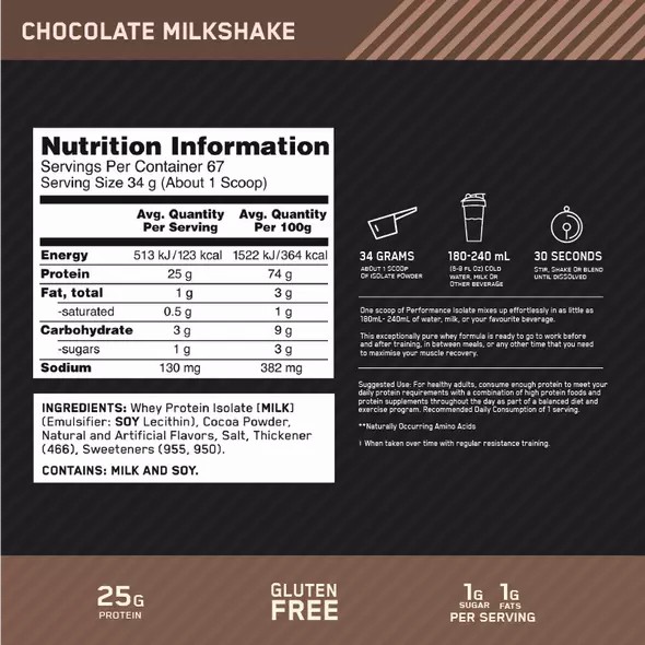 Optimum Nutrition Performance Isolate Chocolate 2.27kg Slovenija | MWR-918473