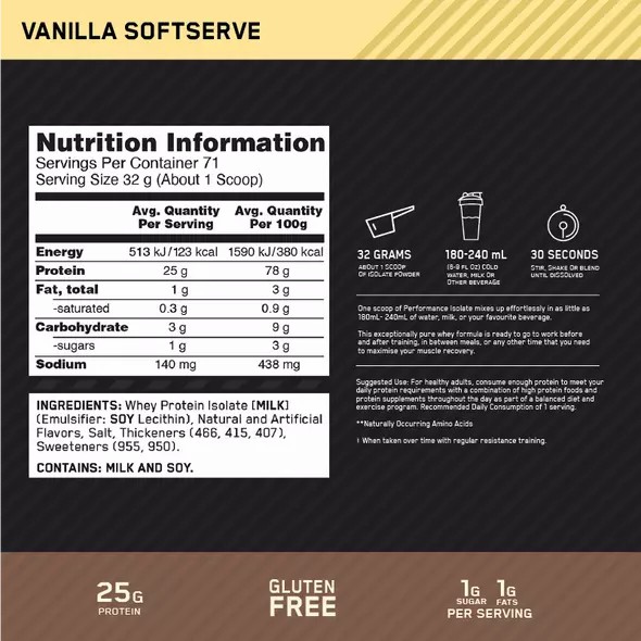 Optimum Nutrition Performance Isolate Vanilla 2.27kg Slovenija | NXV-890743