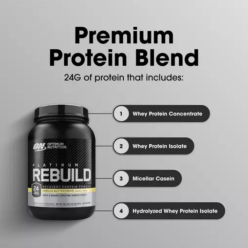 Optimum Nutrition Platinum Rebuild Vanilla Buttercream 1.63 lb (20 Servings) Slovenija | OHB-715290