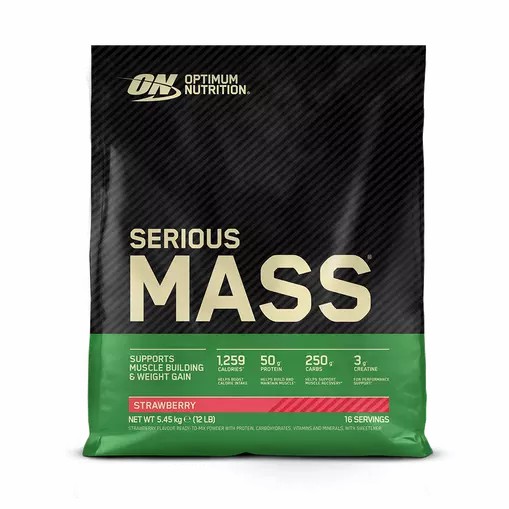 Optimum Nutrition Serious Mass Gainer Strawberry 5.45 kg (16 Servings) Slovenija | ACN-845790