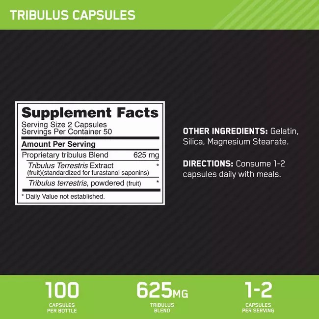 Optimum Nutrition Tribulus Caps 100 Capsules (50 Servings) Slovenija | LBV-096215